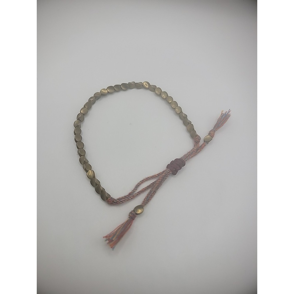 Vintage Gold Tone Beaded Bracelet Adjustable Jewelry Costume - Picture 7 of 10